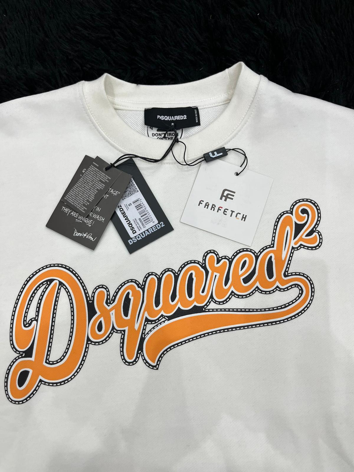 Felpa DSQ scritta di tessuto