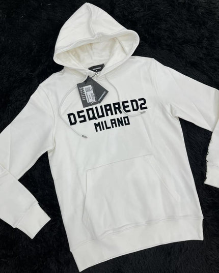Felpa con cappuccio DSQ white