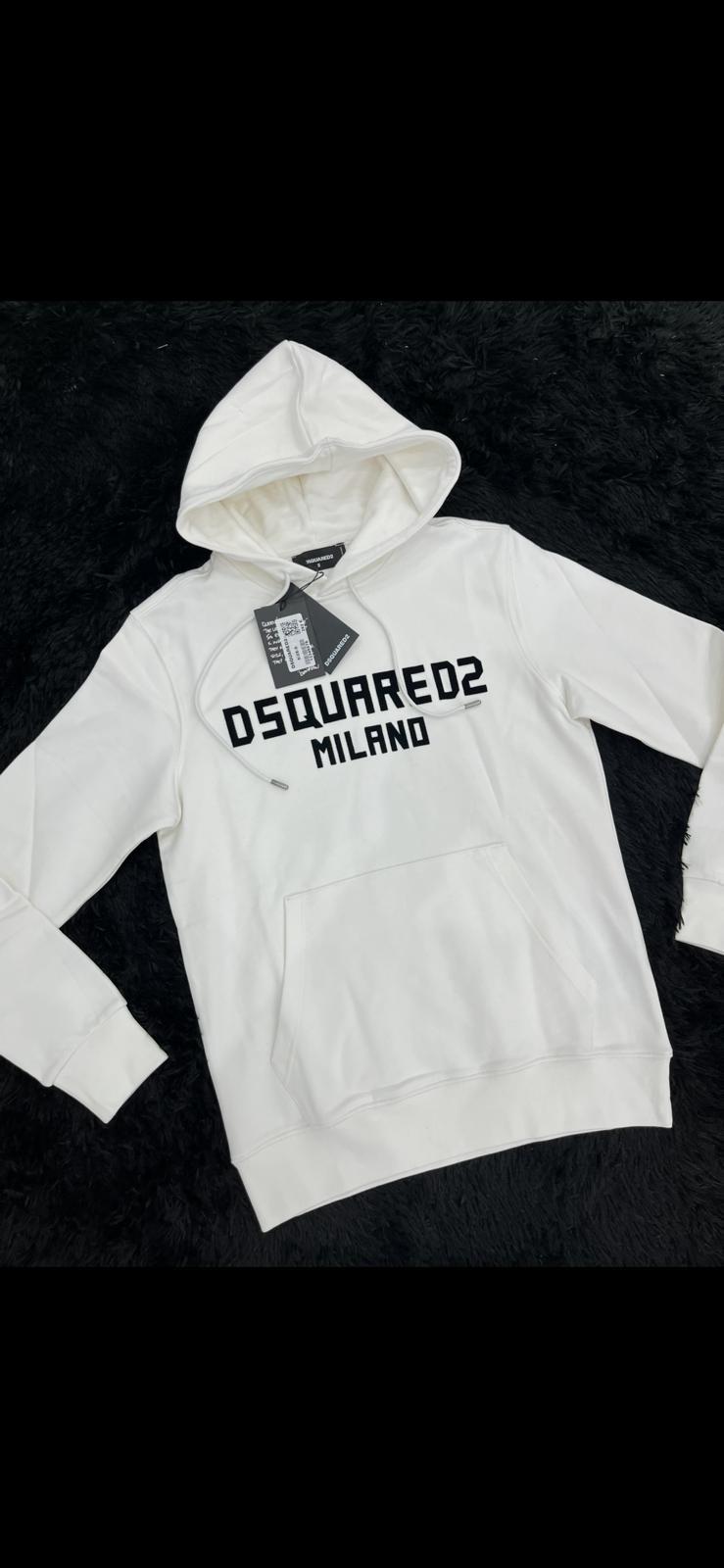 Felpa con cappuccio DSQ white