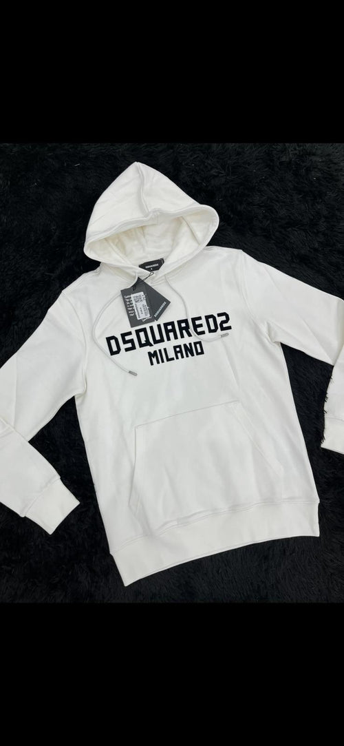 Felpa con cappuccio DSQ white