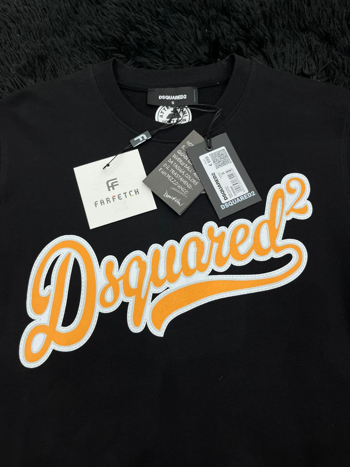 Felpa DSQ scritta di tessuto